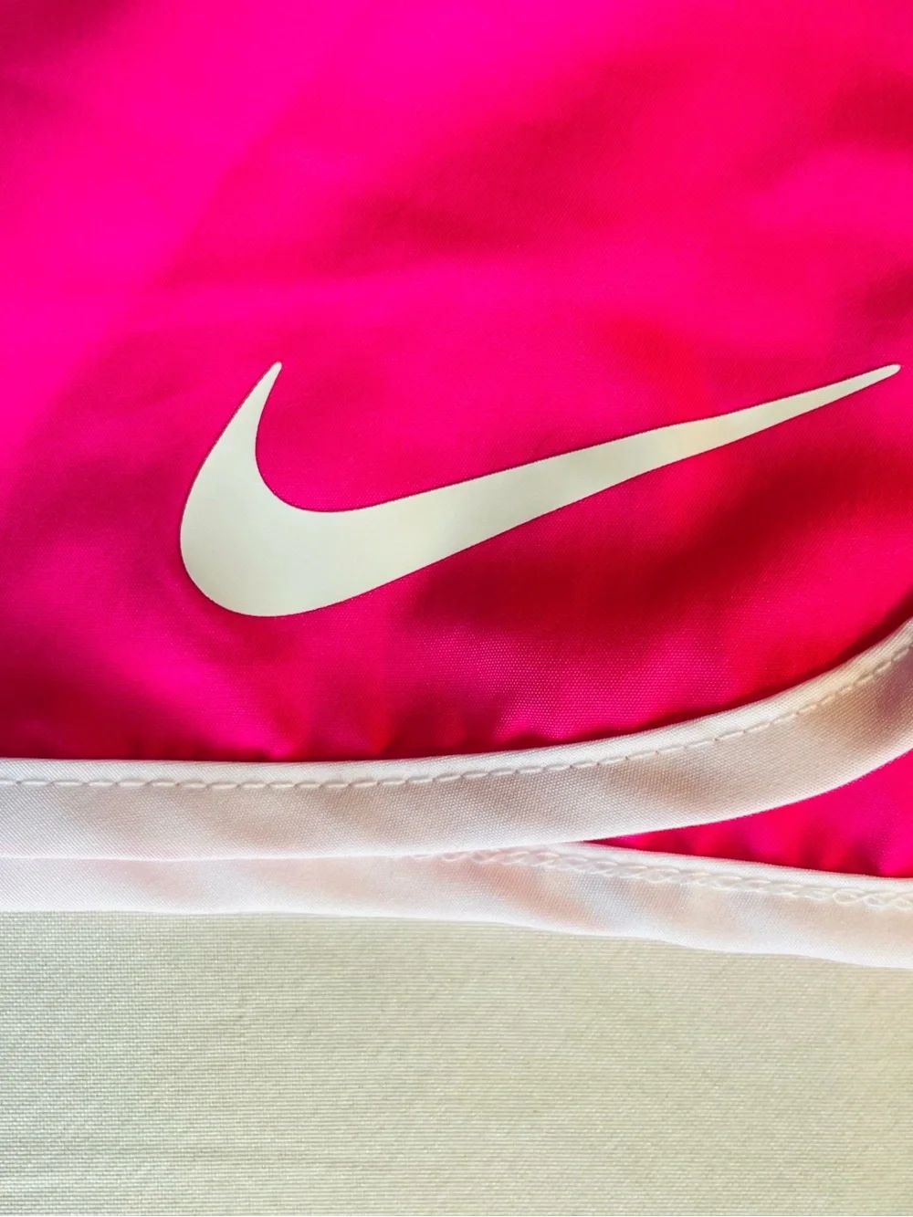 Nike Girls, Size Medium, Hot Pink Running Shorts with White Outline